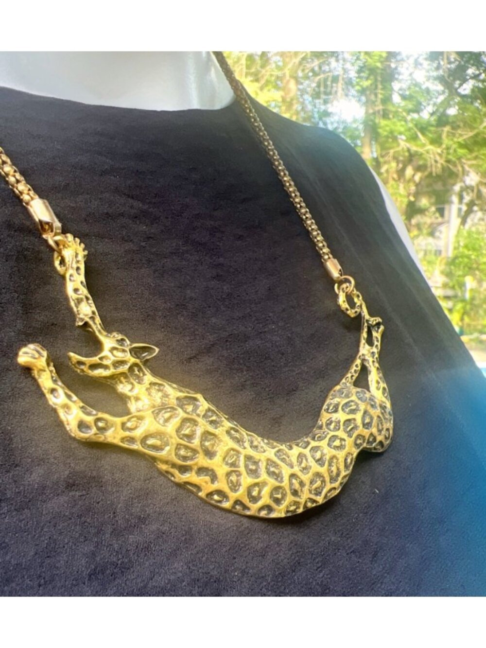 Gold-Tone Jaguar Pendant Necklace With Adjustable Chain - Picture 5 of 9
